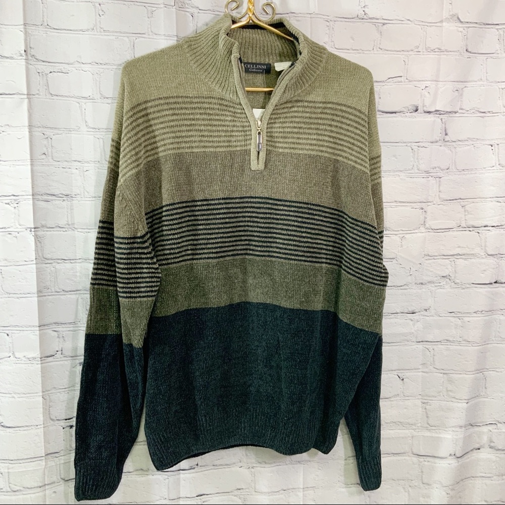 Mens XXL Olive & Black Sweater by Cellinni